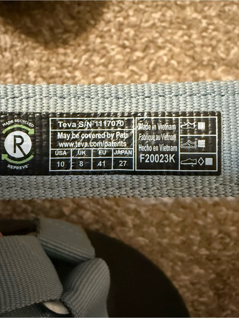 Teva Jadito Universal Sandals Comfort Easy Off/On Blue Black Velcro Size 10 EUC - Picture 8 of 12
